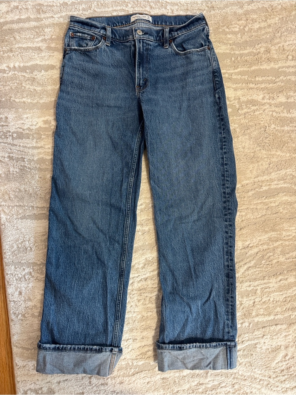 Abercrombie & Fitch Women's Straight-Leg Blue Jeans